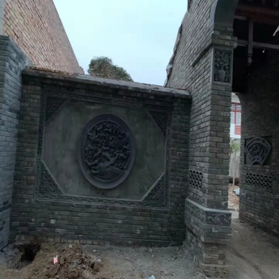 传统影壁墙施工！西安永诚古建承接制作与修复，经验丰富，匠心雕琢每一处古建细节！